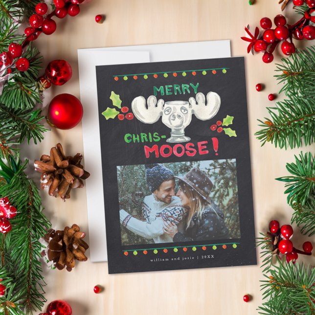 National Lampoon's Merry Chris-Moose - Photo Invitation (Card on table)
