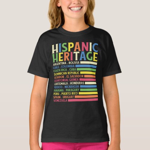 National Latino Countries Hispanic Heritage Month T_Shirt