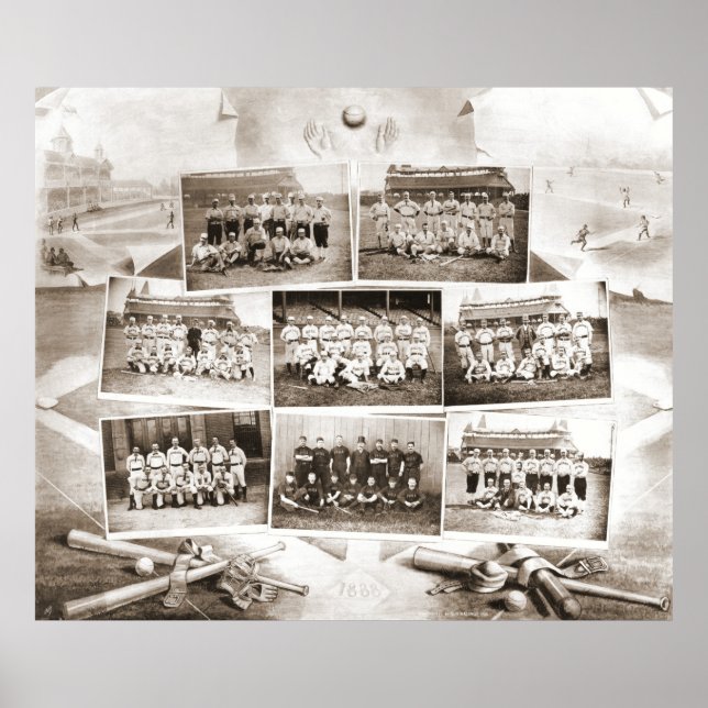 National League Baseball 1888 Poster (Front)