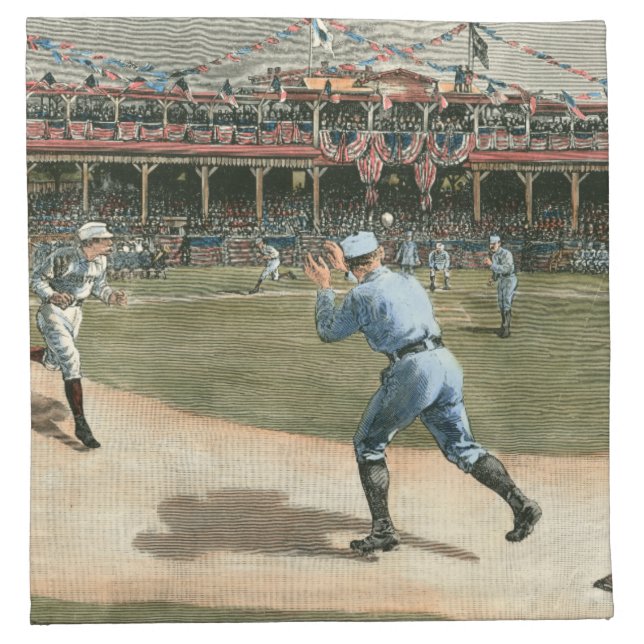 National League Baseball Game 1886 Cloth Napkin (Front)