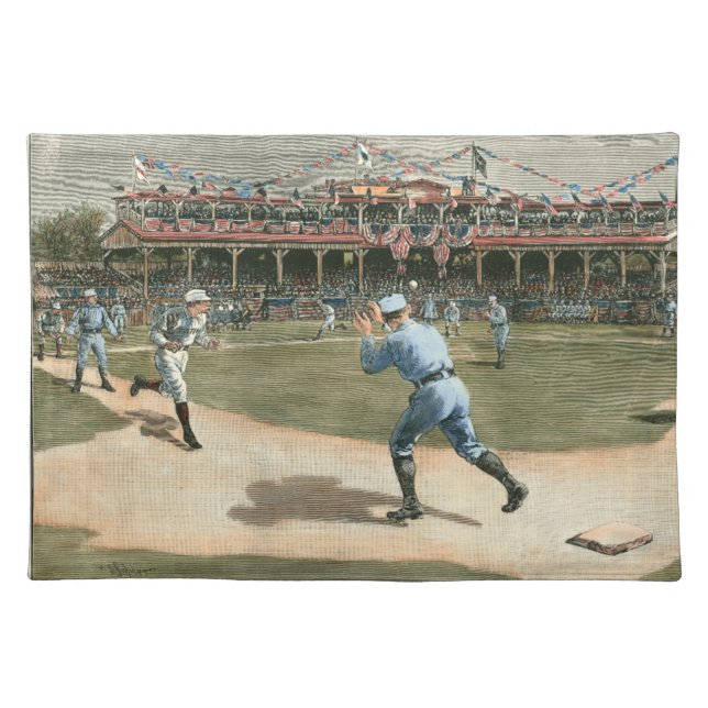 National League Baseball Game 1886 Cloth Placemat (Front)