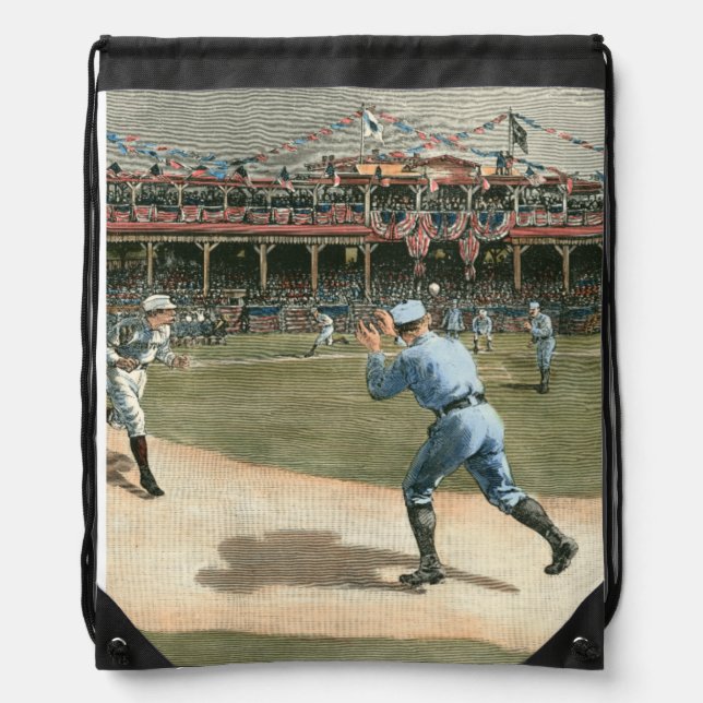 National League Baseball Game 1886 Drawstring Bag (Front)