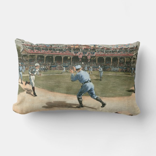 National League Baseball Game 1886 Lumbar Pillow (Front)