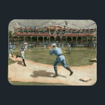 National League Baseball Game 1886 Magnet<br><div class="desc">Painting of a National League baseball game from 1886. You can practically smell the peanuts,  popcorn and dust of the infield emanating from this piece. This would make a great addition to your home!</div>