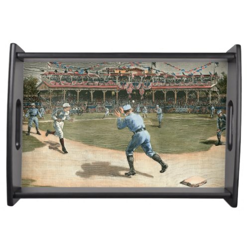 National League Baseball Game 1886 Serving Tray