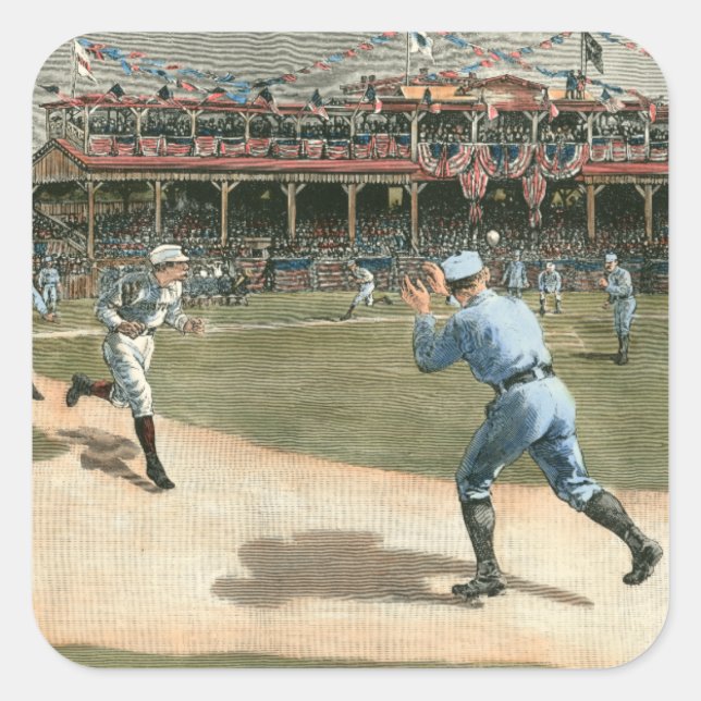 National League Baseball Game 1886 Square Sticker (Front)