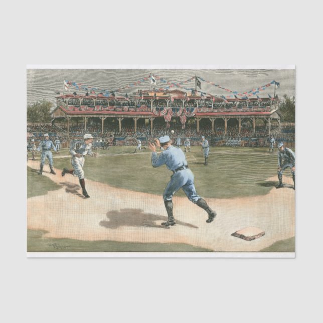 National League Baseball Game 1886 Tissue Paper (Front)