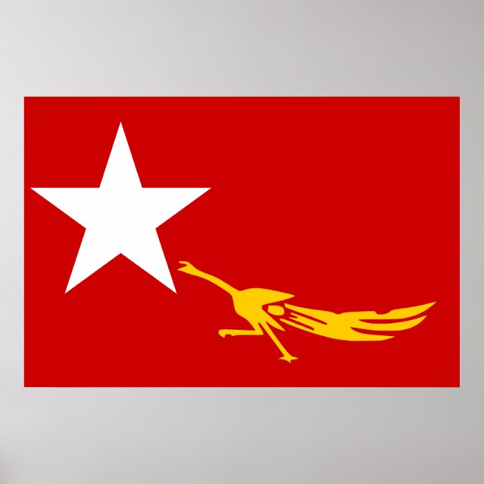 National League For Democracy, Myanmar flag Print