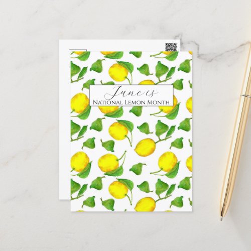 National Lemon Month June Citrus Fruit Postcard
