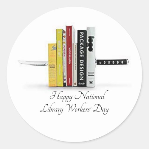 National Library Workers Day Classic Round Sticker