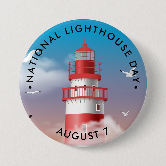 National Lighthouse Day Button (Front)