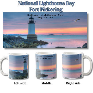 National Lighthouse Day Fort Pickering Scene Coffee Mug