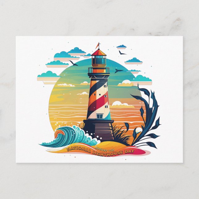 National Lighthouse Day Postcard (Front)
