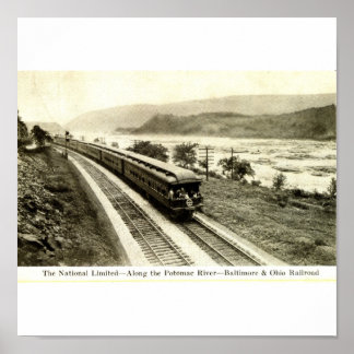 National Limited Baltimore & Ohio Railroad 1920s Poster