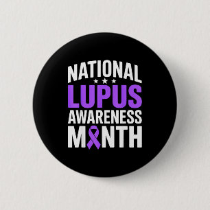 National lupus awareness month sle purple ribbon button