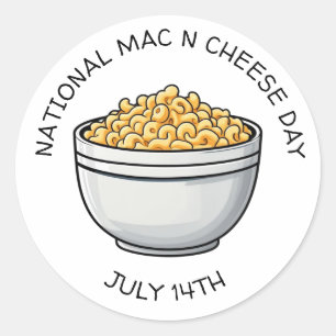 National Mac n Cheese Day is July 14th Classic Round Sticker