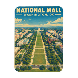 National Mall Washington DC Vintage Travel gifts Magnet