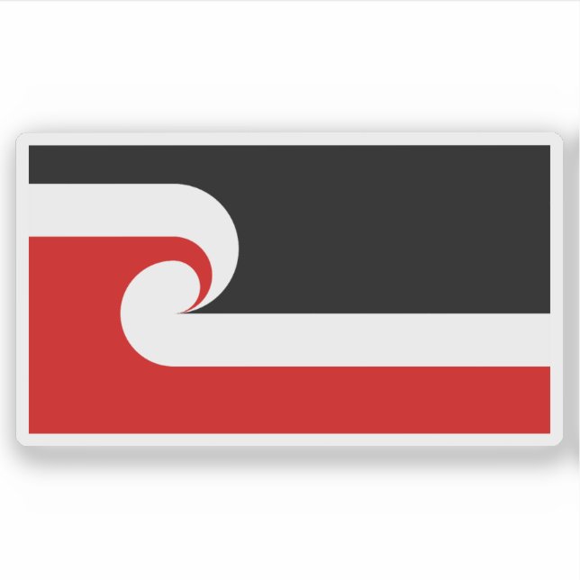 National Māori Tino Rangatiratanga flag, N.Zealand Sticker (Front)