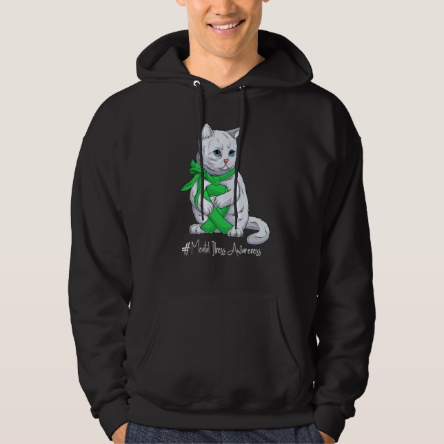 National Mental Illness Awareness Month Green Ribb Hoodie (Front)