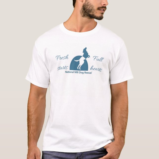 National Mill Dog Rescue Fresh Starts Full Hearts T-Shirt (Front)