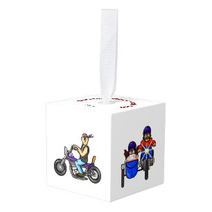 National Motorcycle Day Cube Ornament
