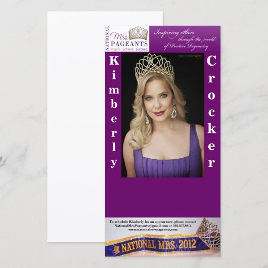 NATIONAL MRS PAGEANTS AUTOGRAPH CARD (Front/Back)