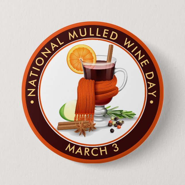 National Mulled Wine Day Button (Front)
