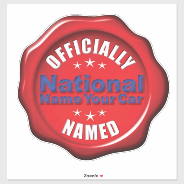National Name Your Car custom cut Vinyl decal (Sheet)