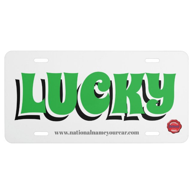 National Name Your Car customizable License Plate (Front)