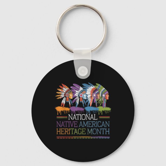 National Native American Heritage Month Heart Keychain (Front)