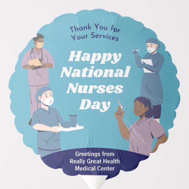 National Nurses Day Customizable Balloon (Front)