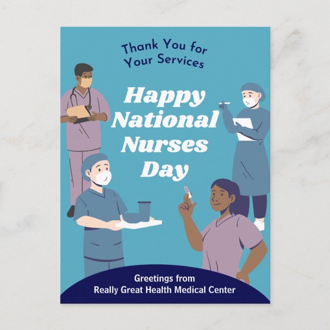 National Nurses Day Customizable Holiday Postcard (Front)