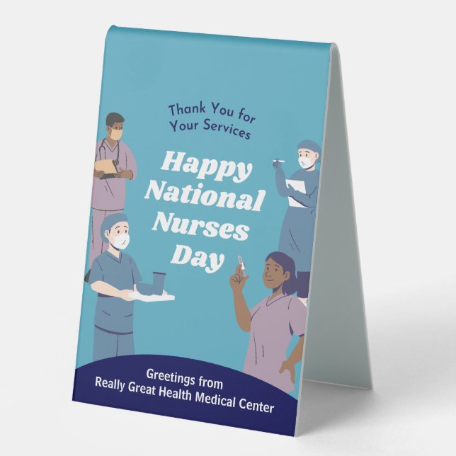 National Nurses Day Customizable Table Tent (Front)