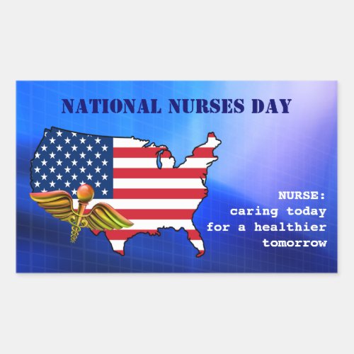National Nurses Day Patriotic Design Stickers