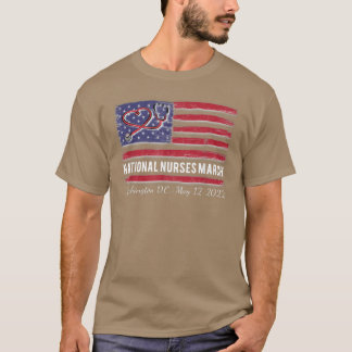 National Nurses March May 12, 2022 US Flag Stethos T-Shirt