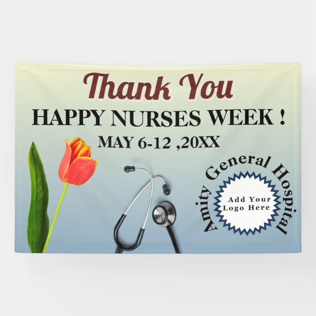 National Nurses Week Tulip & Logo Thank You  Banner (Horizontal)