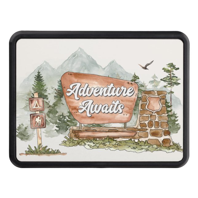 national park adventure awaits hitch cover (Front)