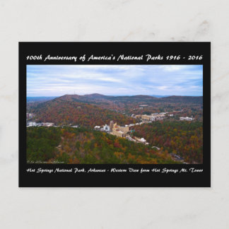National Park Anniversary Hot Springs Autumn View Postcard