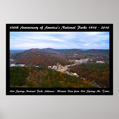 National Park Anniversary Hot Springs Autumn View Poster