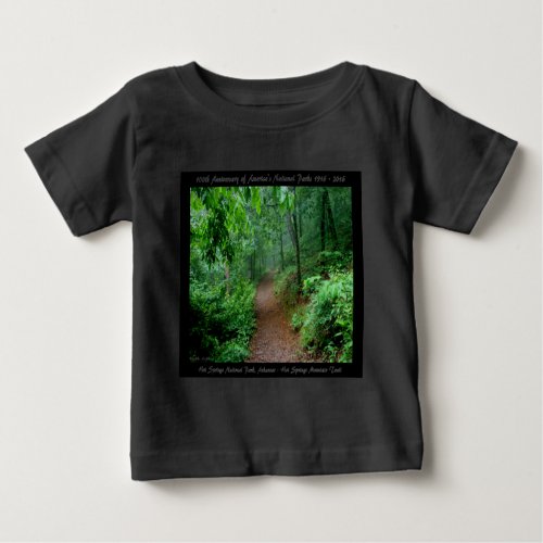 National Park Anniversary Hot Springs Mt Trail Baby T_Shirt