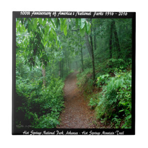 National Park Anniversary Hot Springs Mt Trail Tile