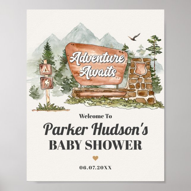 national park baby shower welcome sign (Front)