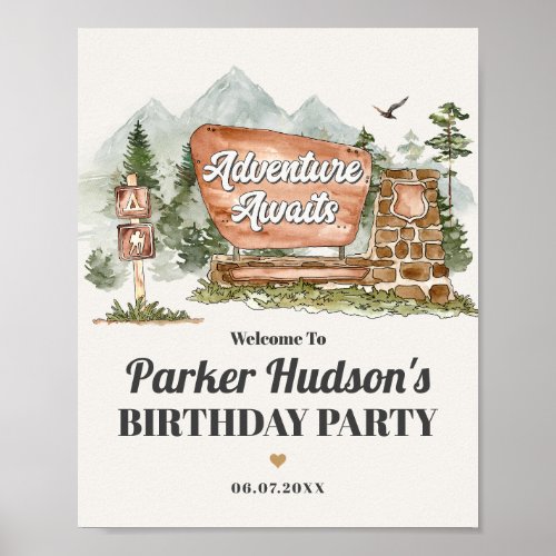 national park birthday party welcome sign