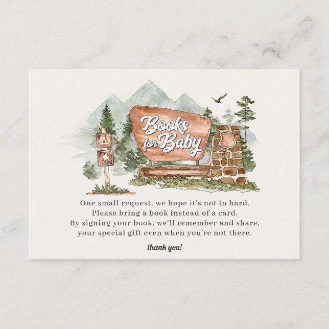 national park books for baby invitation insert (Front)