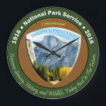 National Park Centennial Clock Half Dome<br><div class="desc">Celebrate the National Park Service's 100 Year Anniversary with this version of our National Park Centennial Clock! You'll find within the 3-D shield an image of the majestic and iconic Half Dome in Yosemite National Park. The bottom of the emblem describes the spirit of the original “Organic Act of 1916”...</div>