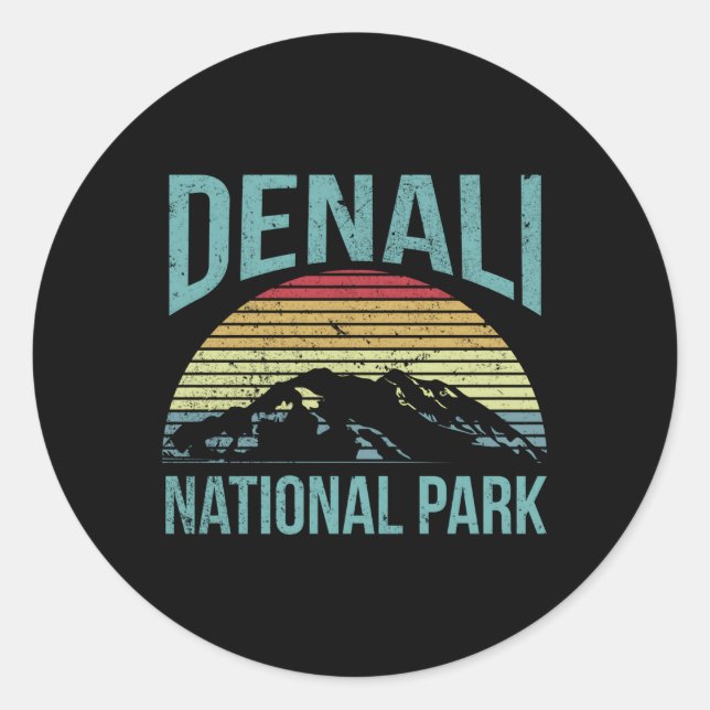 National Park Denali National Park Classic Round Sticker (Front)