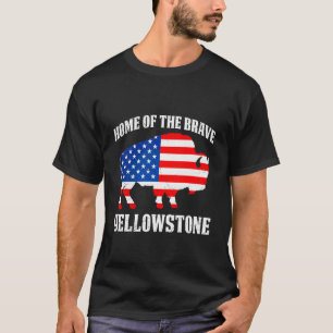 National Park HOME OF BRAVE America Funny Yellowst T-Shirt