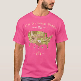 National Park Map Shirt All Us National Parks Vint