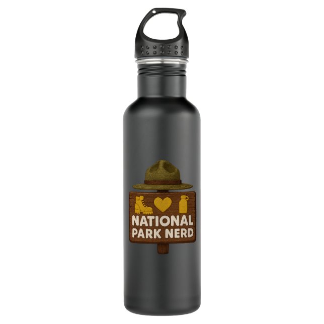National Park Nerd Premium Stainless Steel Water Bottle (Front)