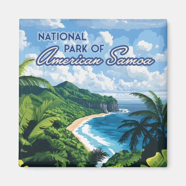 National Park of American Samoa Beach Rainforest Magnet (Front)